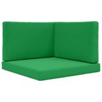 vidaXL Vankúš na vonkajšiu pohovku 3 pcs Zelená Polyester – Obrázok 2