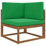 vidaXL Vankúš na vonkajšiu pohovku 3 pcs Zelená Polyester – Obrázok 3