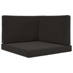 vidaXL Vankúš na vonkajšiu pohovku 3 pcs Čierny Polyester – Obrázok 2