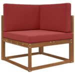 vidaXL Vankúš na vonkajšiu pohovku 3 pcs vínovo červená Polyester – Obrázok 3