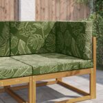 vidaXL Vankúš na vonkajšiu pohovku 3 pcs Design s listami Polyester