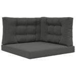 vidaXL Vankúš na vonkajšiu pohovku 3 pcs Antracit Polyester – Obrázok 2