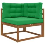 vidaXL Vankúš na vonkajšiu pohovku 3 pcs Zelená Polyester – Obrázok 3