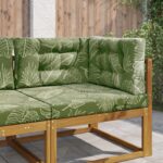 vidaXL Vankúš na vonkajšiu pohovku 3 pcs Design s listami Polyester
