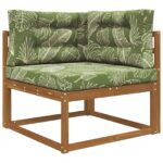 vidaXL Vankúš na vonkajšiu pohovku 3 pcs Design s listami Polyester – Obrázok 3