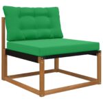 vidaXL Vankúš na vonkajšiu pohovku 2 pcs Zelená Polyester – Obrázok 3