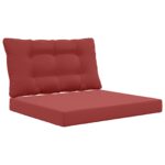 vidaXL Vankúš na vonkajšiu pohovku 2 pcs vínovo červená Polyester – Obrázok 2