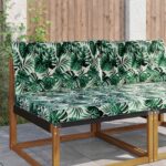 vidaXL Vankúš na vonkajšiu pohovku 2 pcs Vzor listov Polyester