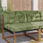 vidaXL Vankúš na vonkajšiu pohovku 2 pcs Design s listami Polyester