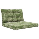vidaXL Vankúš na vonkajšiu pohovku 2 pcs Design s listami Polyester – Obrázok 2