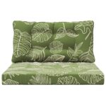 vidaXL Vankúš na vonkajšiu pohovku 2 pcs Design s listami Polyester – Obrázok 6