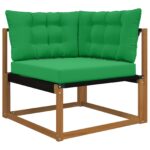 vidaXL Vankúš na vonkajšiu pohovku 3 pcs Zelená Polyester – Obrázok 3