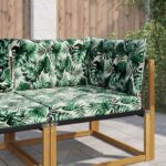 vidaXL Vankúš na vonkajšiu pohovku 3 pcs Vzor listov Polyester