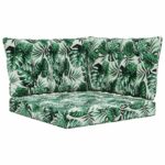 vidaXL Vankúš na vonkajšiu pohovku 3 pcs Vzor listov Polyester – Obrázok 2