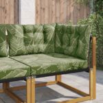 vidaXL Vankúš na vonkajšiu pohovku 3 pcs Design s listami Polyester