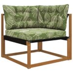 vidaXL Vankúš na vonkajšiu pohovku 3 pcs Design s listami Polyester – Obrázok 3