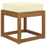 vidaXL Vankúš na vonkajšie sedenie Krémová 40 x 40 x 8 cm – Obrázok 3