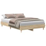 vidaXL Rám postele Sonoma 137 x 190 cm Kompozitné drevo – Obrázok 3