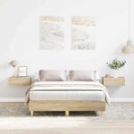 vidaXL Rám postele Sonoma 137 x 190 cm Kompozitné drevo – Obrázok 4