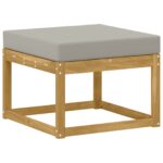 vidaXL Outdoor Hocker Pevné akáciové drevo Biela – Obrázok 2