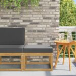 vidaXL Outdoor Hocker Pevné akáciové drevo Biela