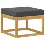 vidaXL Outdoor Hocker Pevné akáciové drevo Biela – Obrázok 2