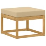 vidaXL Outdoor Hocker Pevné akáciové drevo Biela – Obrázok 2