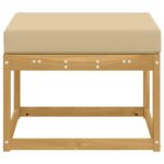 vidaXL Outdoor Hocker Pevné akáciové drevo Biela – Obrázok 4