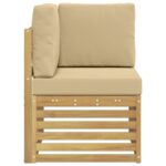 vidaXL Záhradná rohová sedacia súprava Pevné akáciové drevo Biela – Obrázok 4
