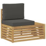 vidaXL Vonkajšia koncová pohovka s vankúšom Biela 91 x 63 x 73 cm – Obrázok 2