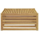 vidaXL Vonkajší stôl Pevné akáciové drevo Biela 79 x 79 x 37 cm – Obrázok 3