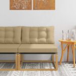 vidaXL Záhradná stredná sedačka s vankúšom Biela 79 x 83 x 73 cm oceľ