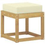 vidaXL Záhradná stolička, lavička s vankúšom Biela 43 x 43 x 45 cm – Obrázok 2