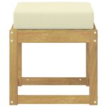 vidaXL Záhradná stolička, lavička s vankúšom Biela 43 x 43 x 45 cm – Obrázok 3
