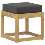 vidaXL Záhradná stolička, lavička s vankúšom Biela 43 x 43 x 45 cm – Obrázok 2