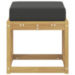 vidaXL Záhradná stolička, lavička s vankúšom Biela 43 x 43 x 45 cm – Obrázok 4