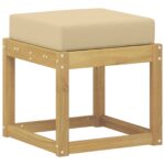 vidaXL Záhradná stolička, lavička s vankúšom Biela 43 x 43 x 45 cm – Obrázok 2
