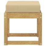 vidaXL Záhradná stolička, lavička s vankúšom Biela 43 x 43 x 45 cm – Obrázok 3