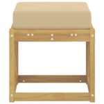 vidaXL Záhradná stolička, lavička s vankúšom Biela 43 x 43 x 45 cm – Obrázok 4
