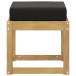 vidaXL Záhradná stolička, lavička s vankúšom Biela 43 x 43 x 45 cm – Obrázok 3