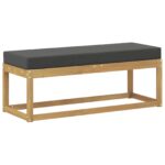 vidaXL Záhradná stolička, lavička s vankúšom Biela 115 x 43 x 45 cm – Obrázok 2