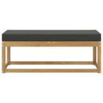 vidaXL Záhradná stolička, lavička s vankúšom Biela 115 x 43 x 45 cm – Obrázok 3