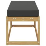 vidaXL Záhradná stolička, lavička s vankúšom Biela 115 x 43 x 45 cm – Obrázok 4