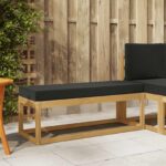 vidaXL Záhradná stolička, lavička s vankúšom Biela 115 x 43 x 45 cm