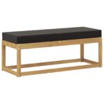 vidaXL Záhradná stolička, lavička s vankúšom Biela 115 x 43 x 45 cm – Obrázok 2