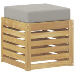 vidaXL Záhradná stolička, lavička s vankúšom Biela 43 x 43 x 45 cm – Obrázok 2