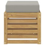vidaXL Záhradná stolička, lavička s vankúšom Biela 43 x 43 x 45 cm – Obrázok 3