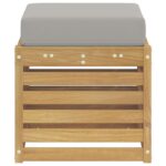 vidaXL Záhradná stolička, lavička s vankúšom Biela 43 x 43 x 45 cm – Obrázok 4