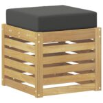 vidaXL Záhradná stolička, lavička s vankúšom Biela 43 x 43 x 45 cm – Obrázok 2