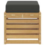 vidaXL Záhradná stolička, lavička s vankúšom Biela 43 x 43 x 45 cm – Obrázok 4